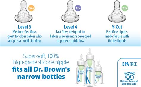 dr brown bottle nipples|Dr. Brown’s Natural Flow Level T Narrow Baby Bottle Silicone。